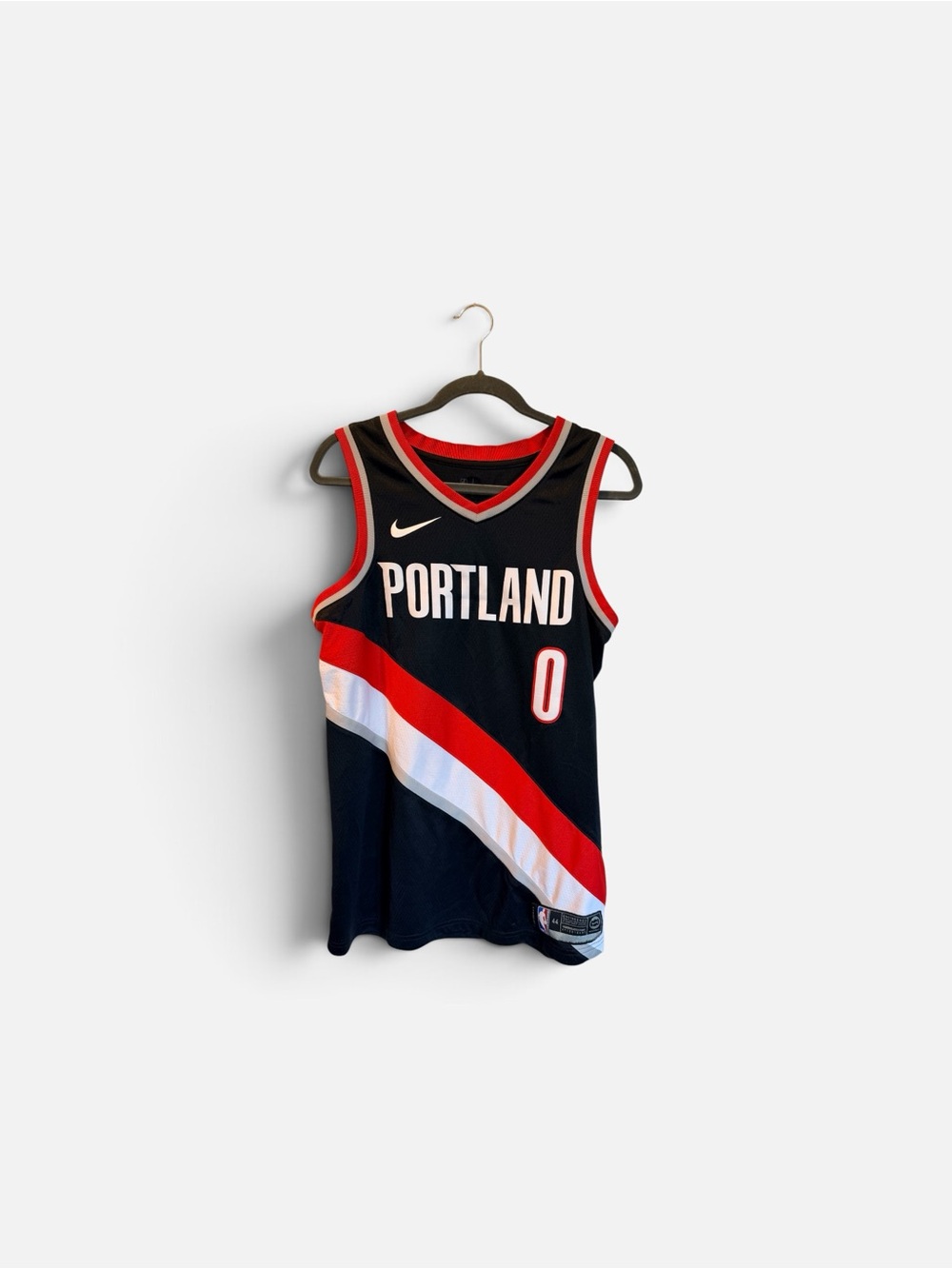Nike Portland Trail Blazers Lillard #0 Black Red Basketball Jersey